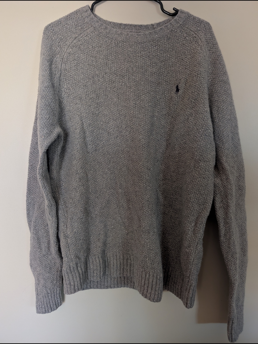 Ralph Lauren Men’s Light Gray Crewneck Knit Sweater